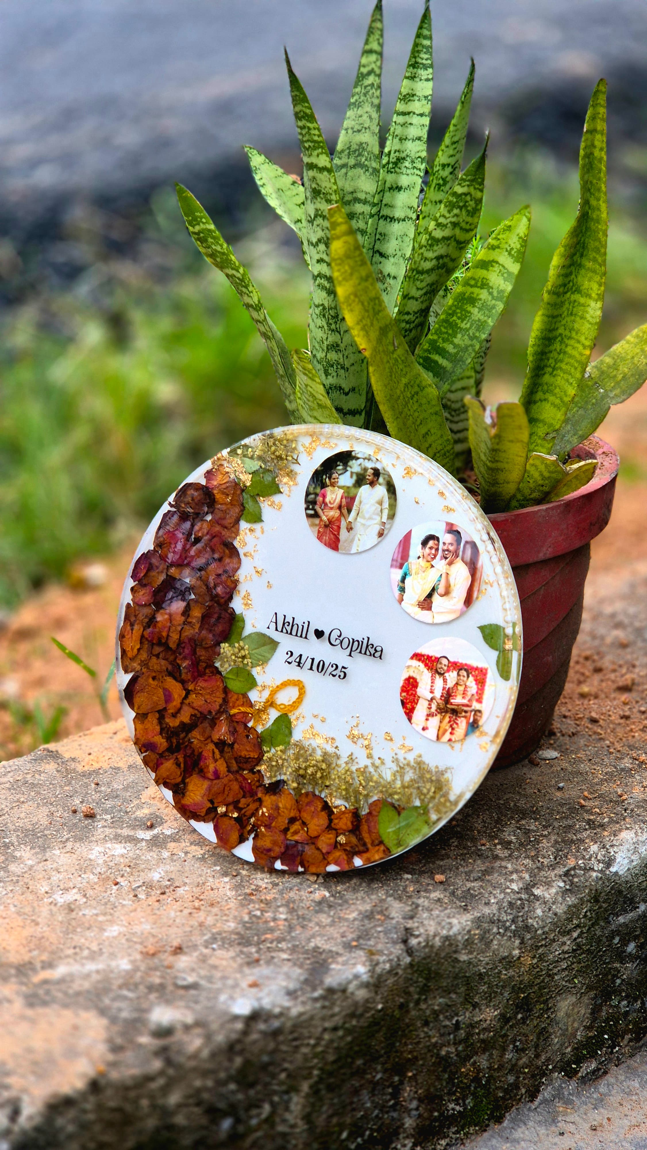 Handcrafted epoxy table with custom design