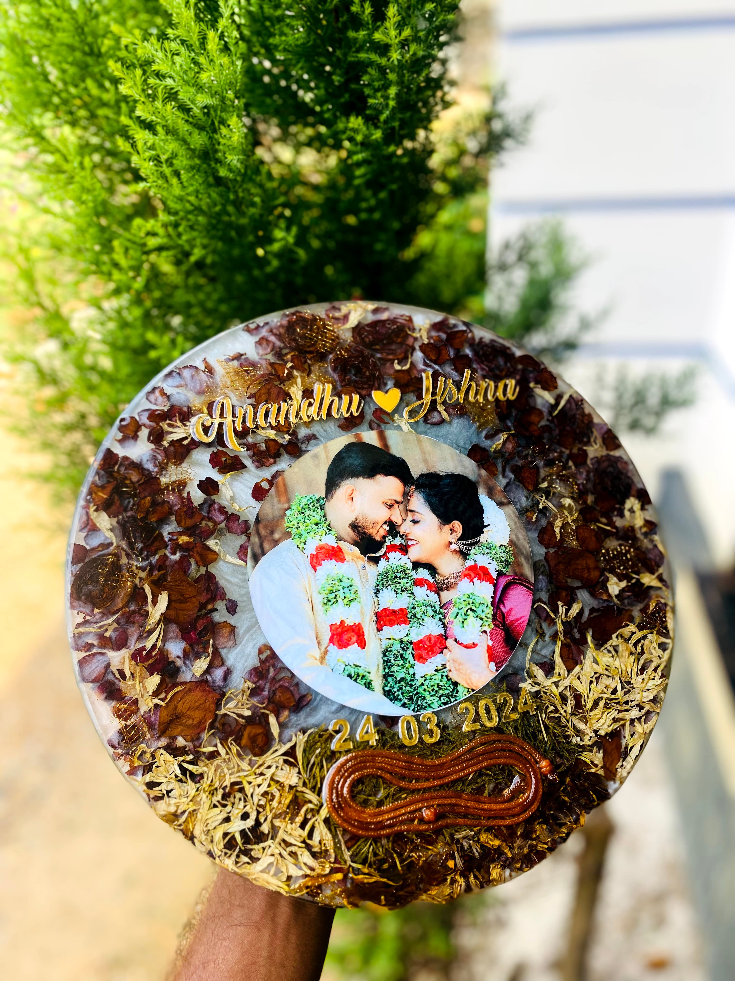 Personalized epoxy table art piece